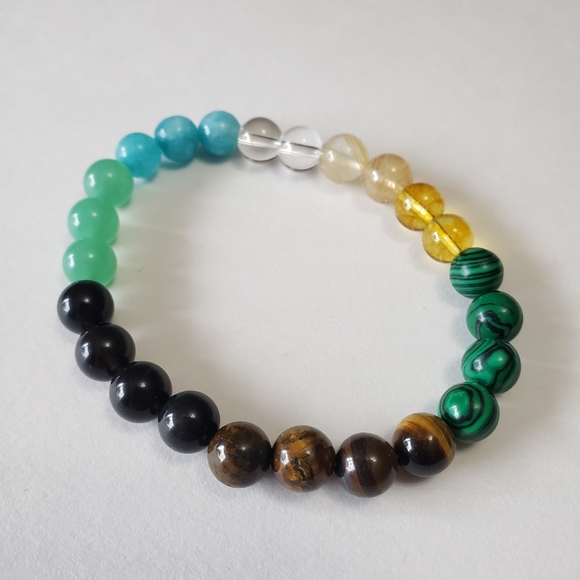 Natural Stone stratchy Bracelet, Attract Good Luck Money Health - Picture 2 of 8